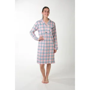 Perlina Dames nachthemd: Willow 100cm, Roze, Brushed( LINA.158 )