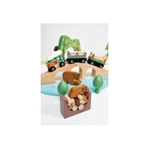 Tender Leaf Toys - Treinenset 94 Cm Hout Naturel 9-delig