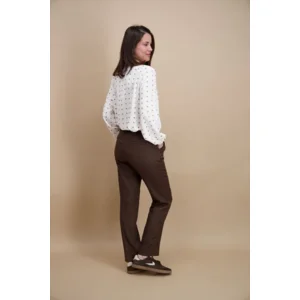 Signe Nature Bloes: Ecru met beige bolletjes ( Signe.1426 )