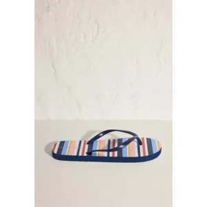 Ysabel Mora Stripes teenslippers in multicolor