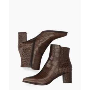 Nalini Croco Print Bruin Dames Enkelboots