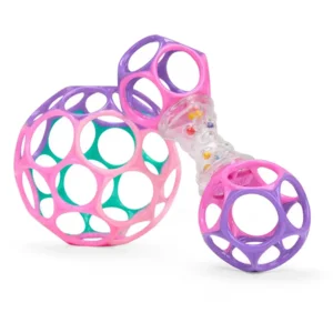 Grijpspeeltjes set - Oball - Babybal & rammelaar - Roze/paars