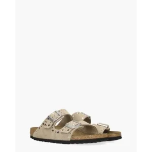 Birkenstock Arizona Rivet Border Taupe Damesslippers
