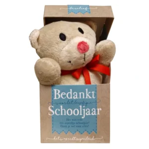 Knuffel - In doosje - Bedankt schooljaar