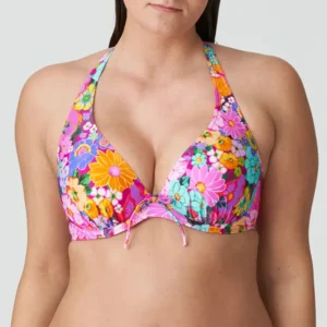 Prima Donna Swim Najac voorgevormde plunge bikini in roze met bloemenprint