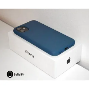 iPhone case/hoesje silicone  + 1x screenprotector glas Blauw iPhone 12 Pro
