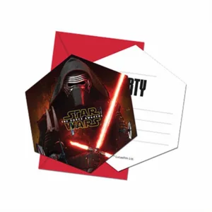 Partyset Star Wars Kylo Ren: borden + bekers + servetten + letterslinger + uitnodigingen + tafeldoek