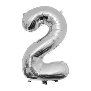 Folieballon - 2 jaar - Zilver - 86cm - Zonder vulling