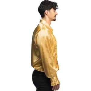 Kostuum - Disco - Blouse - Goud - Met ruches - XL