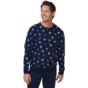 Pastunette Heren pyjama: Blauw, mutsen motief ( PAS.114 )