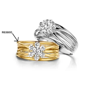 Silver Rose Ring R6360G goudkleurig