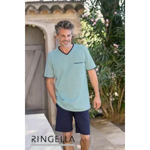 Ringela heren pyjama: Gestreept, Blauw ( RIN.574 )