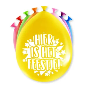 Ballonnen - Hier is het feestje! - 30cm - 8st.