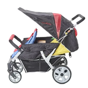 Familidoo Vierlingwagen Lidoo Star BB + (nieuwste versie 2020) - Buggy voor 4 kinderen met ligstand