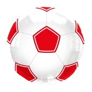 Folieballon - Voetbal - Rood & wit - Zonder vulling