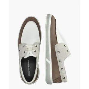 Floris Van Bommel De Booter 01.01 Wit/Bruin Heren Veterschoenen