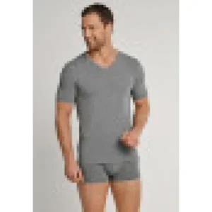 Schiesser 95/5 Shirt V-Hals - 205429 - Grey Melange
