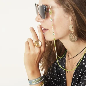Brillenketting - Hearts Groen