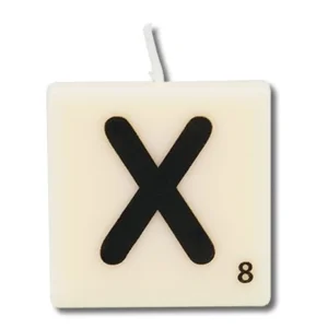 Cijfer- / letterkaarsje - Scrabble - X