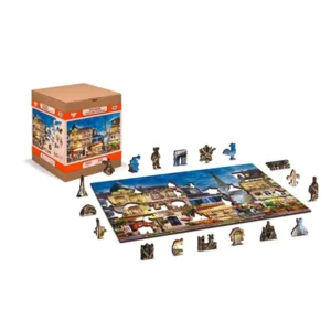 2 in 1 Puzzel - Breakfast in Paris - met figuurtjes - Wooden City