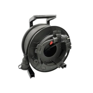 Haspel 310 - 30 meter - 3G1.5 - Neopreen - IP44 - Penaarde - Zwarte polyamide stekkers