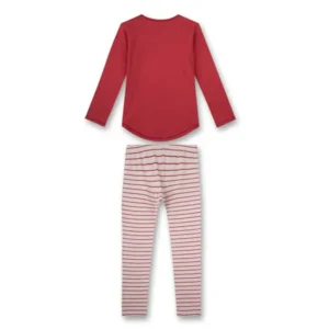Sanetta Meisjes Pyjama: rood, 100% katoen ( SAN.80 )
