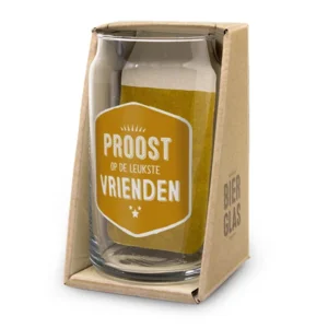 Bierglas - Proost op de leukste vrienden - 14,2x8,5x8,3cm