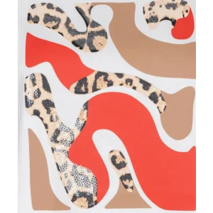 Esqualo T-shirt: Off White / Chili Red, Korte mouw ( ESQ.318 )