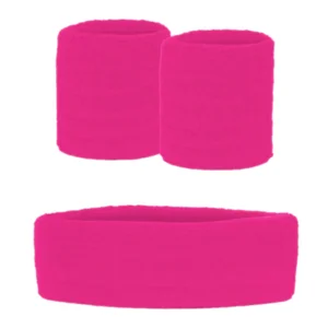 Zweetbandjes - Neon roze - Set - 3dlg.