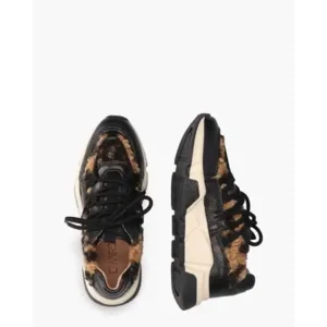 Dwrs Los Angeles Teddy Zwart/Bruin Damessneakers