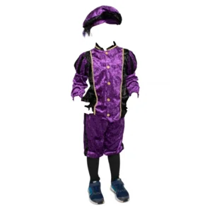 Kostuum - Piet - Paars - Velours - mt.140