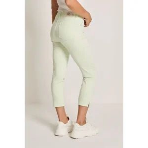 Para mi dames broek: Capri L26, Color denim, Pistacio Green ( PARA.352 )