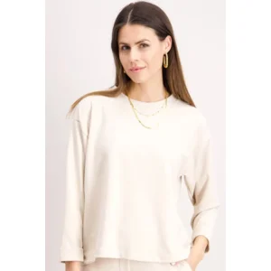 Signe Nature Shirt: Cream kleur, ronde hals ( Signe.1316 )