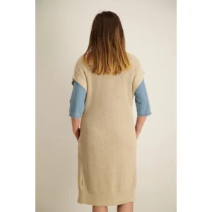 Signe Nature Cardigan: Beige, mouwloos ( Signe.1053 )