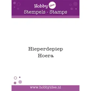 Hobby idee Clear stamp Hi tekst Hieperdepiep Hoera