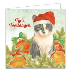 Kaarten - Kerst - Franciens katten - Kat met kerstmuts & Twee kittens ijskristallen - 10st.