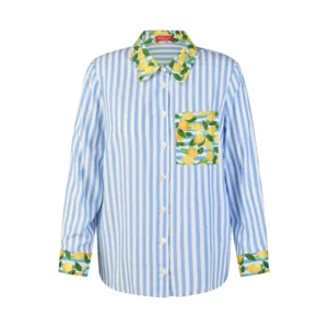 Mona Lisa Bloes, gestreept, citroen ( Duitse Maten ( MONA.180 )