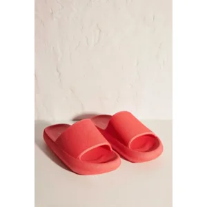 Ysabel Mora Slip On teenslippers in koraalrood