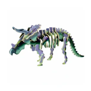 3D houten dino skelet puzzel - Triceratops