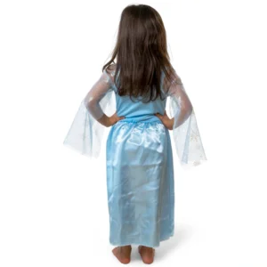 Kostuum - Jurk - Prinses - Sneeuwvlokje - Lichtblauw - mt.116/128