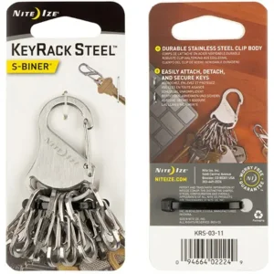 Nite Ize KeyRack Staal met Roestvrij Stalen S-Biners KRS-03-11