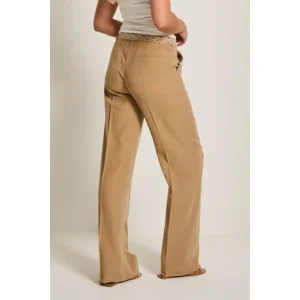 Para Mi Dames broek: Cloê Belt, Cotton Tencel, Camel, L32 ( PARA.418 )