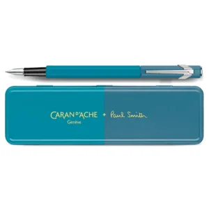 Caran d'Ache 849 Paul Schmidt cyaan/steel vulpen Fijn