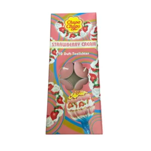 Chupa Chups Aardbei room theelichtjes 10 stuks - Geurkaarsen aardbei room