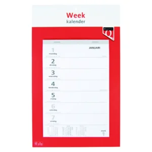 Kalender - 2025 - Weekkalender - Basisuitvoering - 1 week per pagina