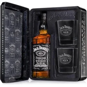 JACK DANIEL'S OLD N°7 + 2 GLAZEN IN TIN GB 70CL/40%