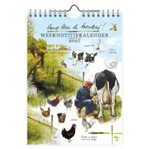 Kalender - Lang leve de boerderij! - Melken - Rien Poortvliet - 2027 - 16,5x23cm