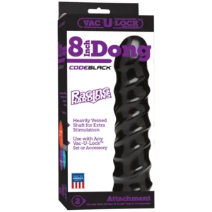 Doc Johnson Vac-U-Lock CodeBlack Raging Hard-Ons Dong 20 cm