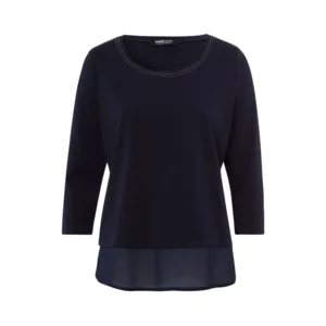 Frank Walder  Dames Shirt: Blauw, 3/4 mouw ( WAL.76 )