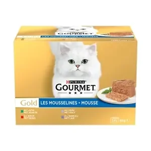 GOURMET GOLD MOUSSE MIXED KONIJN / RUND / KALF / LAM 24X85 GR